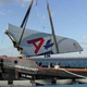 The vertical stabilizer from American Flight 587 is recovered from Jamaica Bay